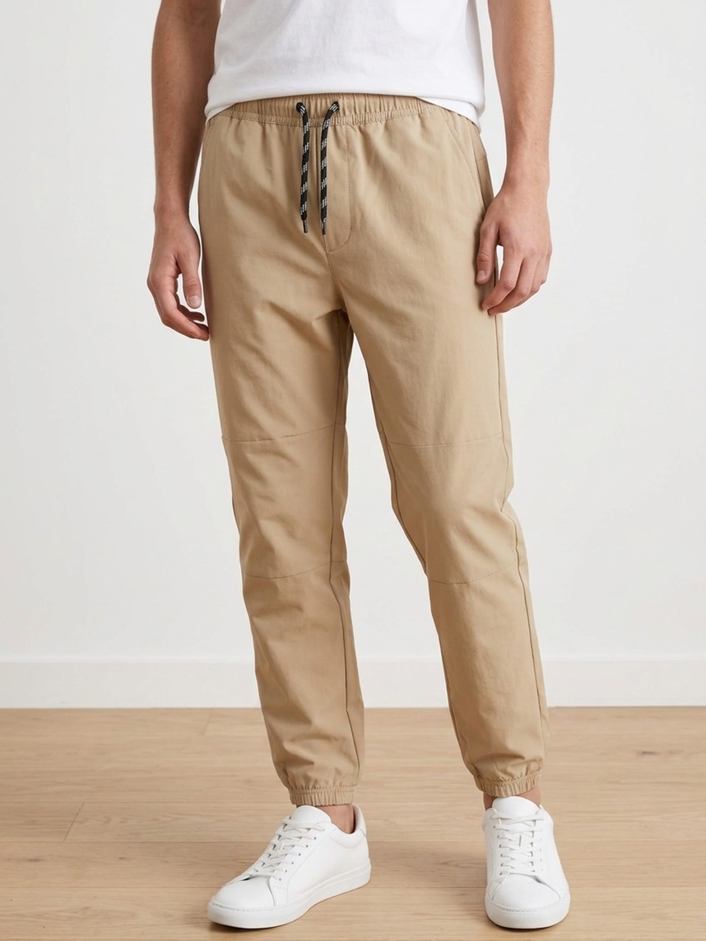 Avalanche Tan Elastic Waist Joggers